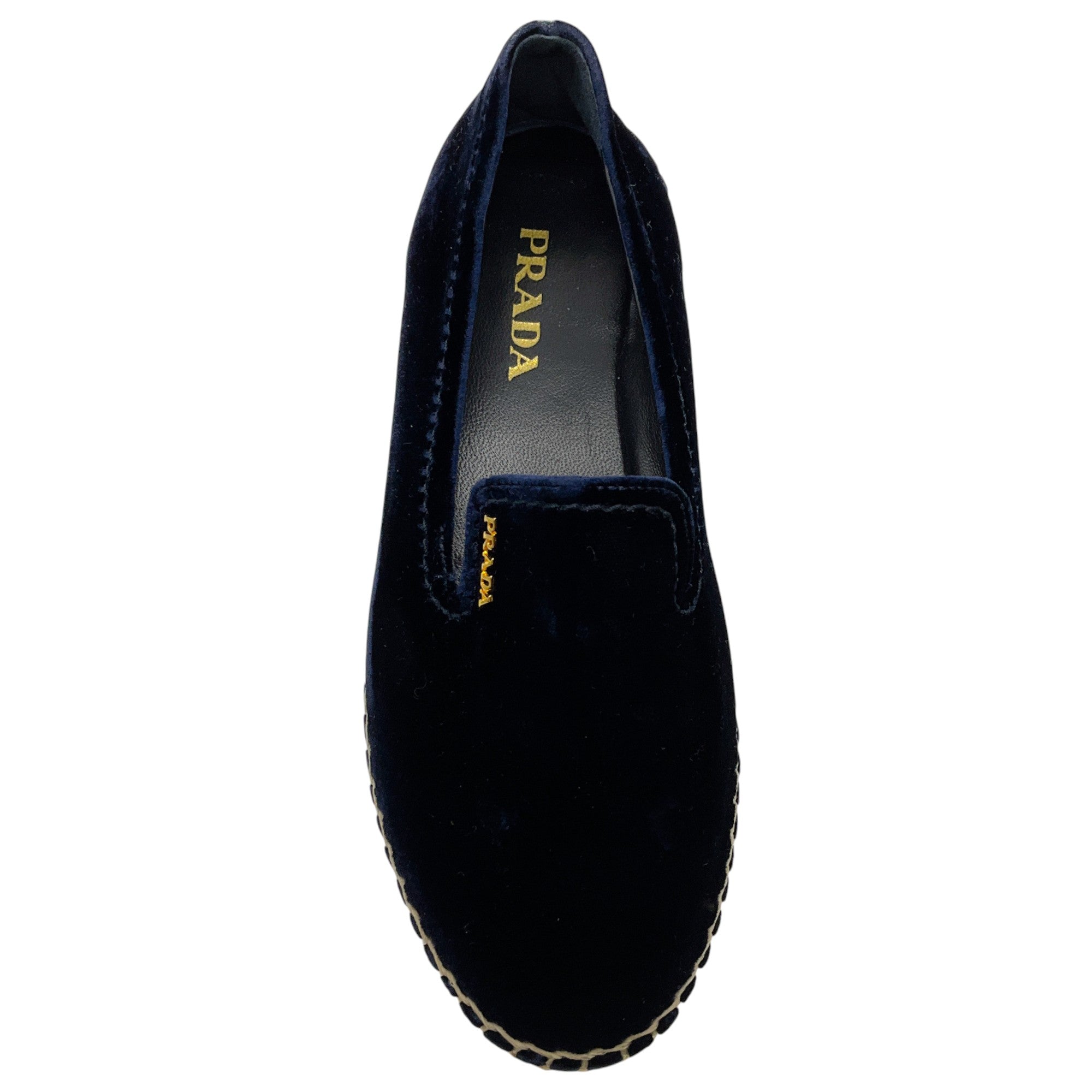 Prada Navy Blue Velvet Espadrilles