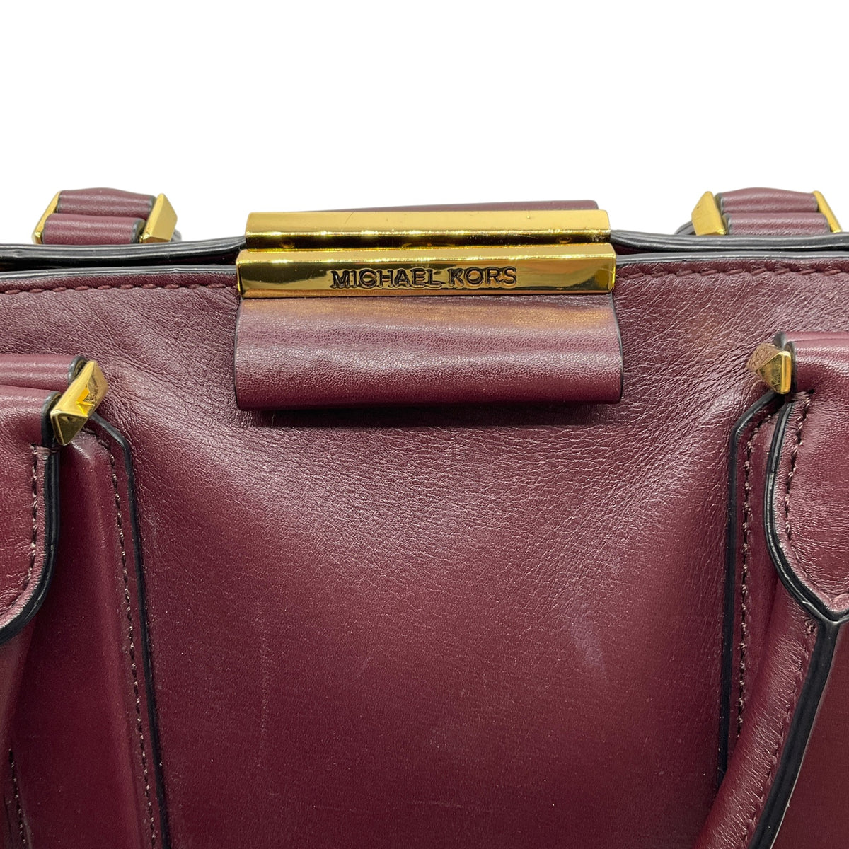 Michael Kors Collection Burgundy Leather Lexi Large Satchel