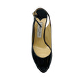 Load image into Gallery viewer, Jimmy Choo Black Patent Leather Open Toe Slingback Pumps
