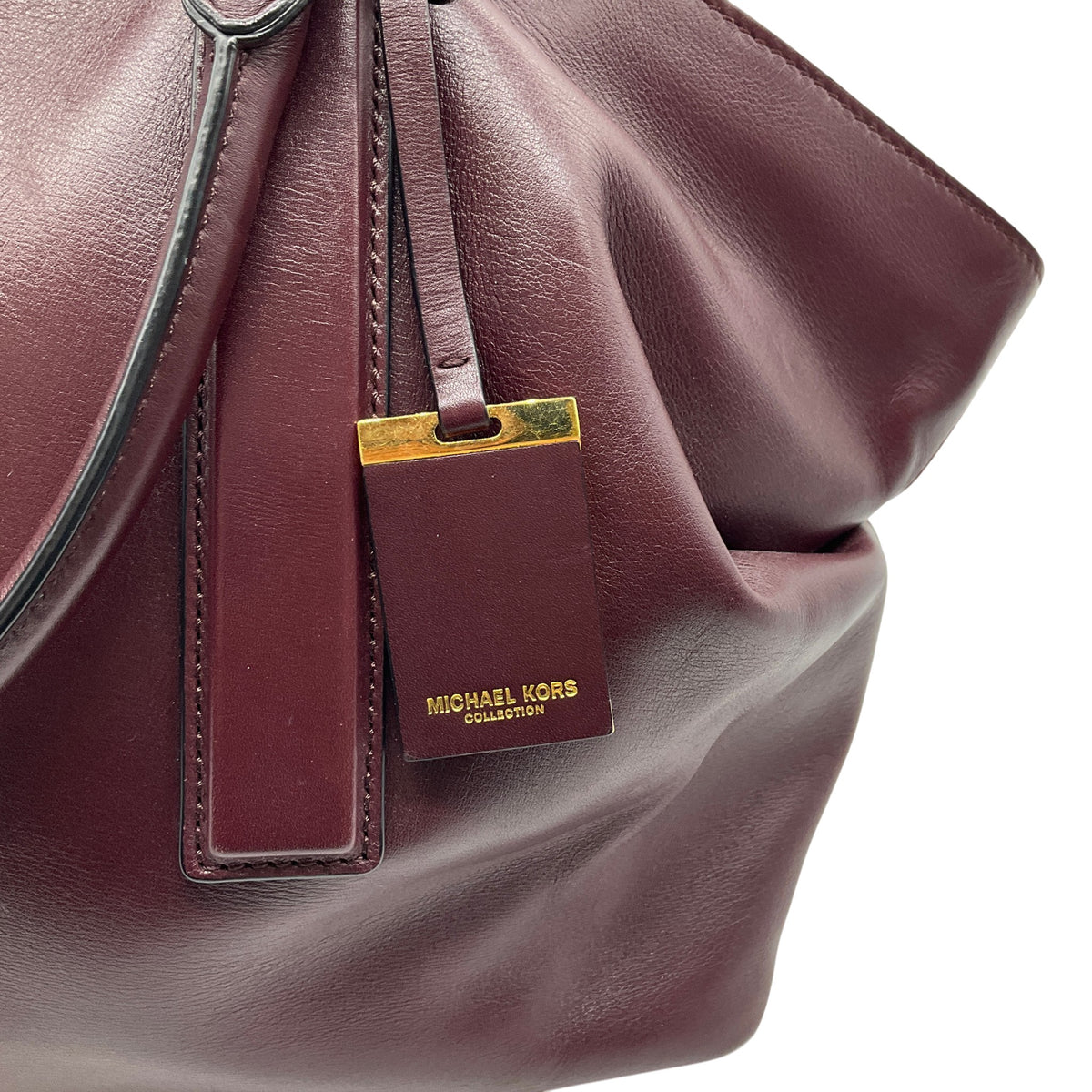 Michael Kors Collection Burgundy Leather Lexi Large Satchel
