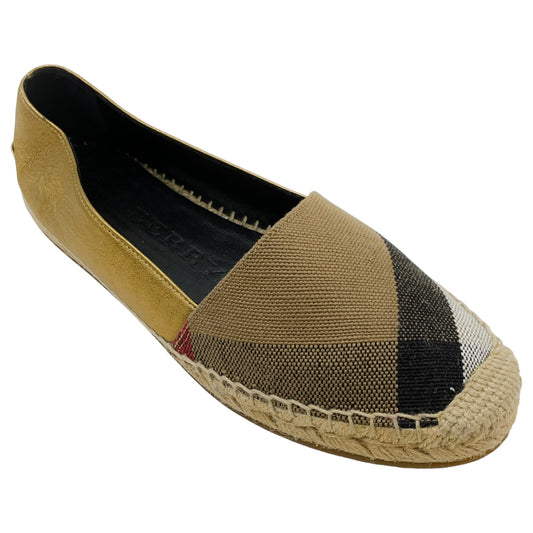 Burberry Hodgeson Check Canvas Espadrille Flats
