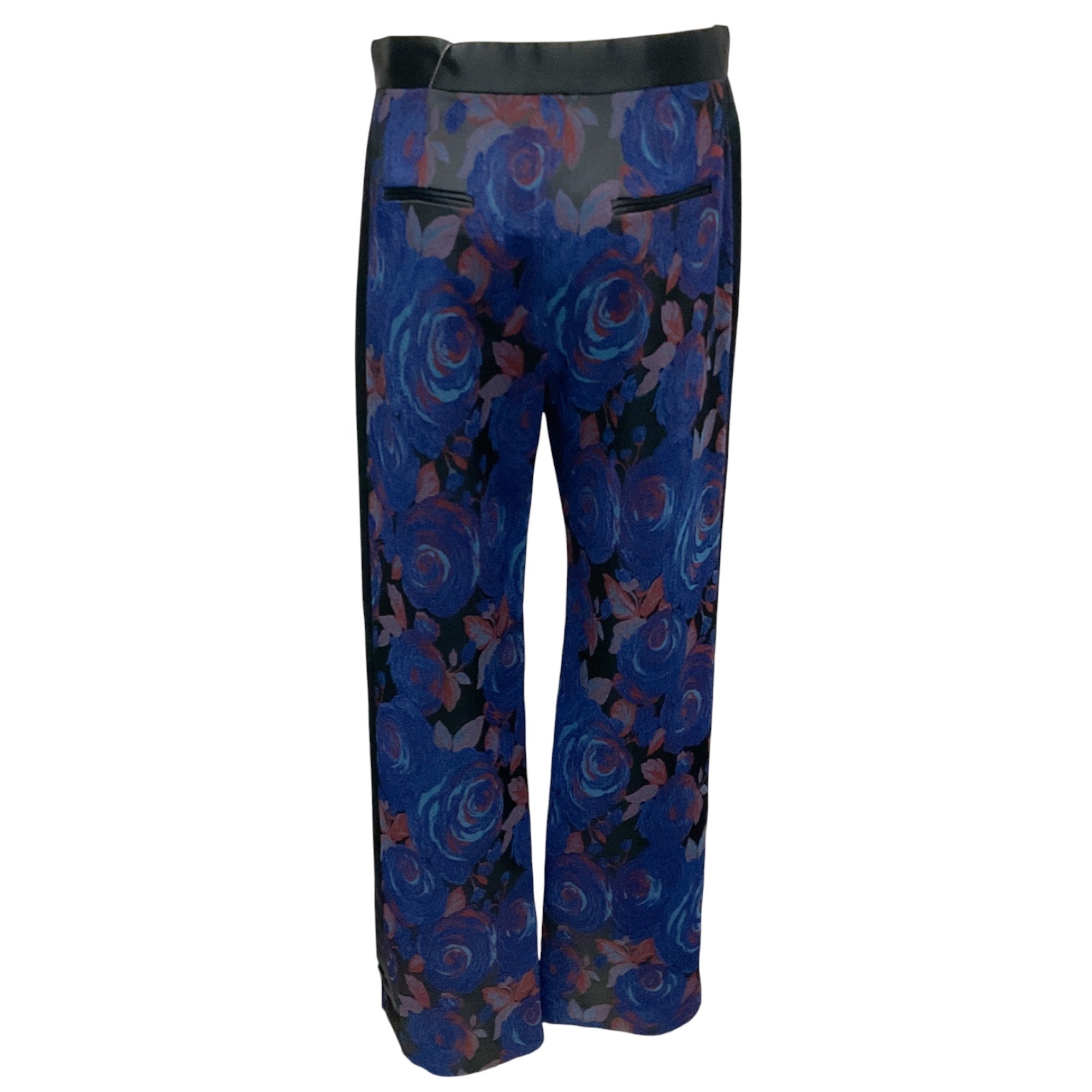 Rosetta Getty Blue Multi Floral Jacquard Pants