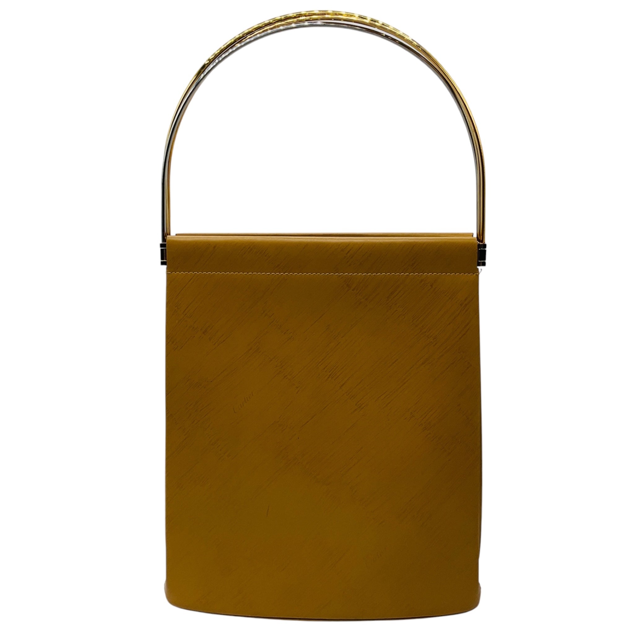 Cartier Tan Cowhide Leather Trinity Top Handle Handbag
