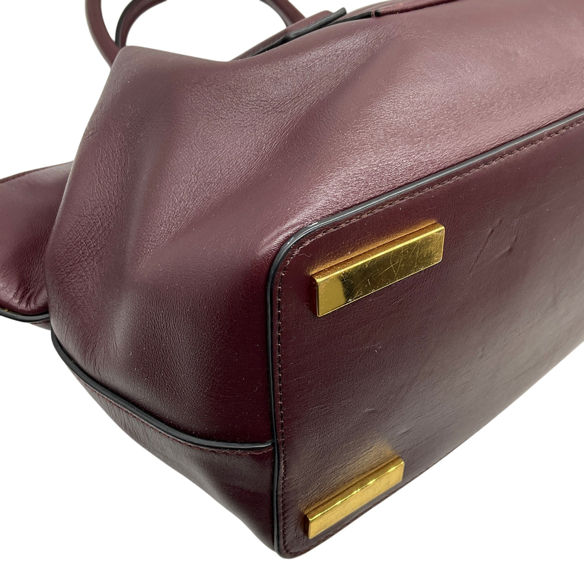 Michael Kors Collection Burgundy Leather Lexi Large Satchel