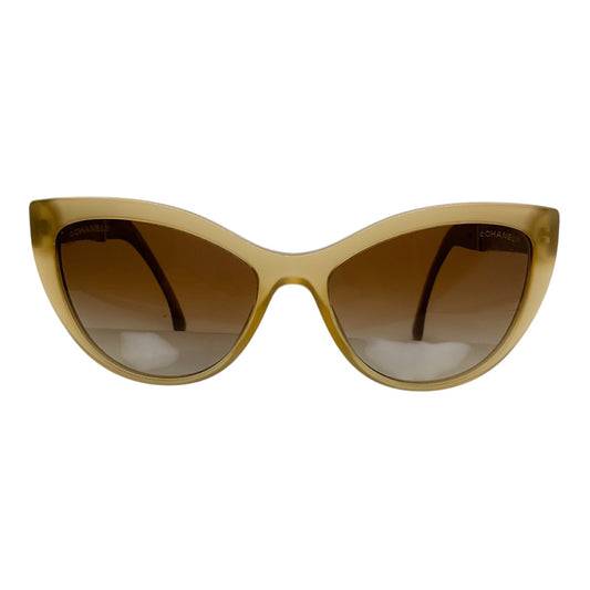 Chanel Beige Acetate Rope Cat Eye 5409 Sunglasses
