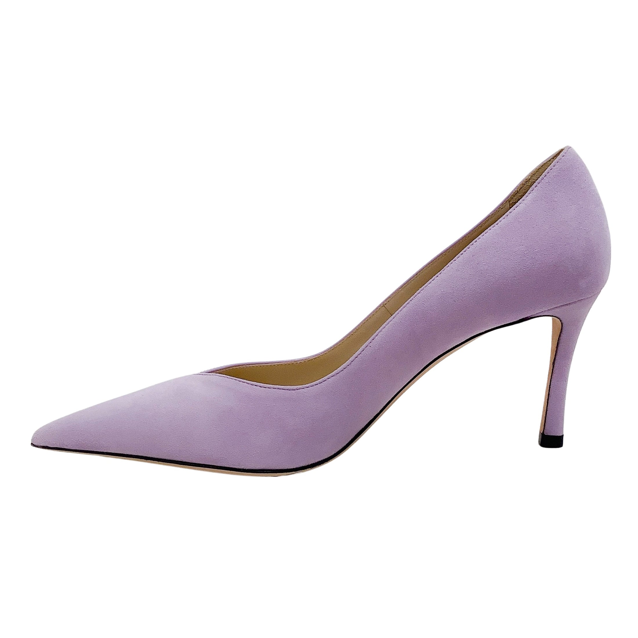 Jimmy Choo Wisteria Suede / Patent Leather Cass 75 Pumps