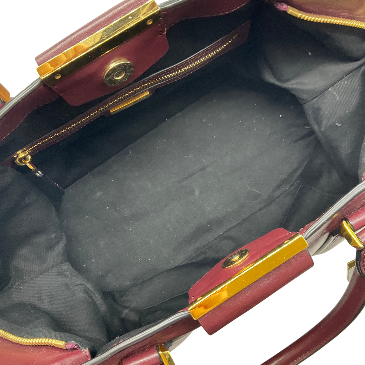 Michael Kors Collection Burgundy Leather Lexi Large Satchel