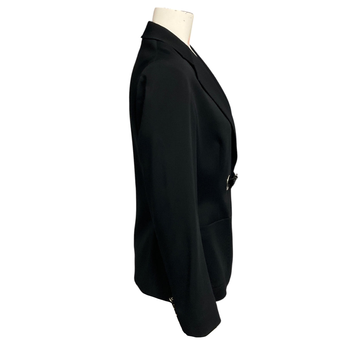 Dolce & Gabbana Black Crepe Jacket with Patent Leather Belt