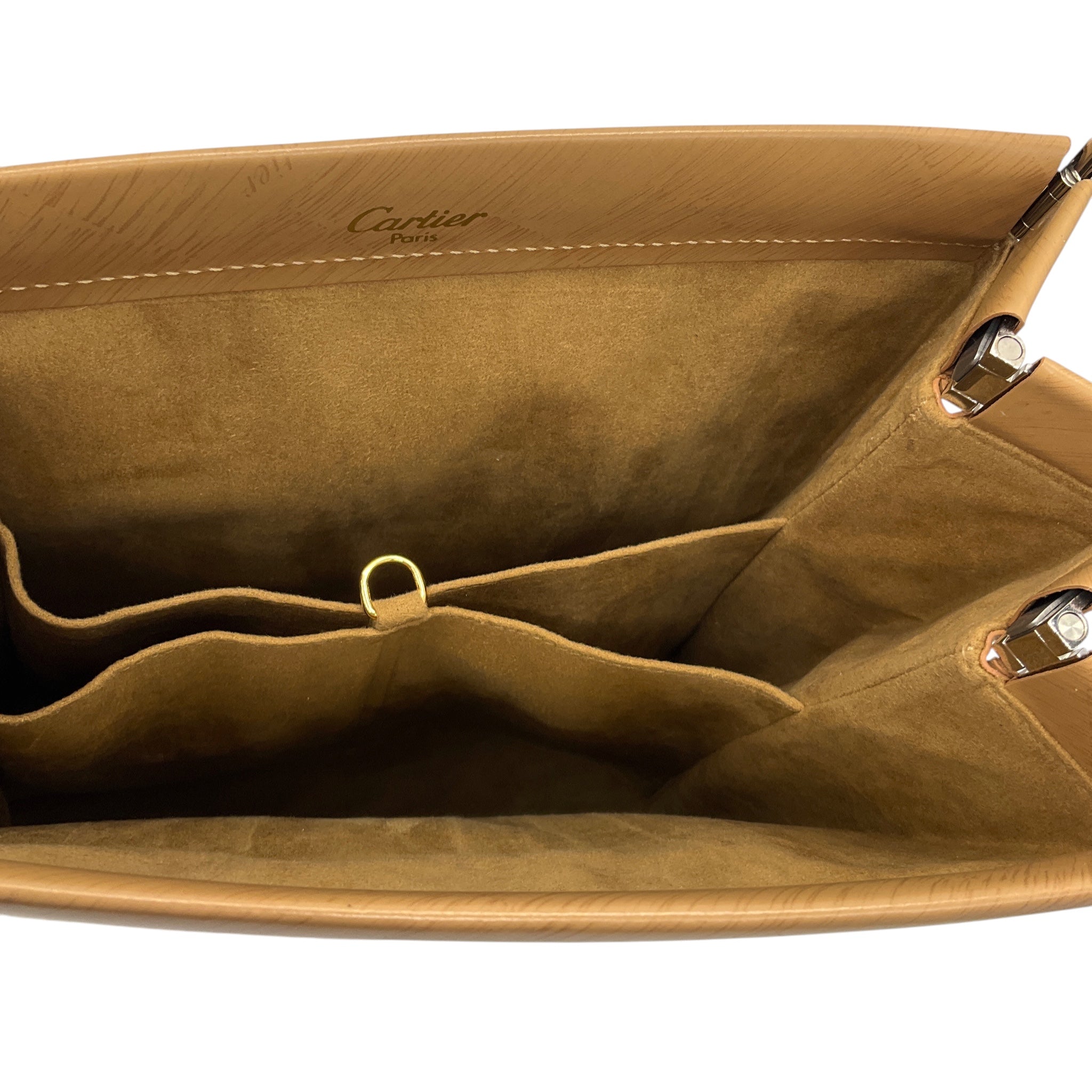 Cartier Tan Cowhide Leather Trinity Top Handle Handbag