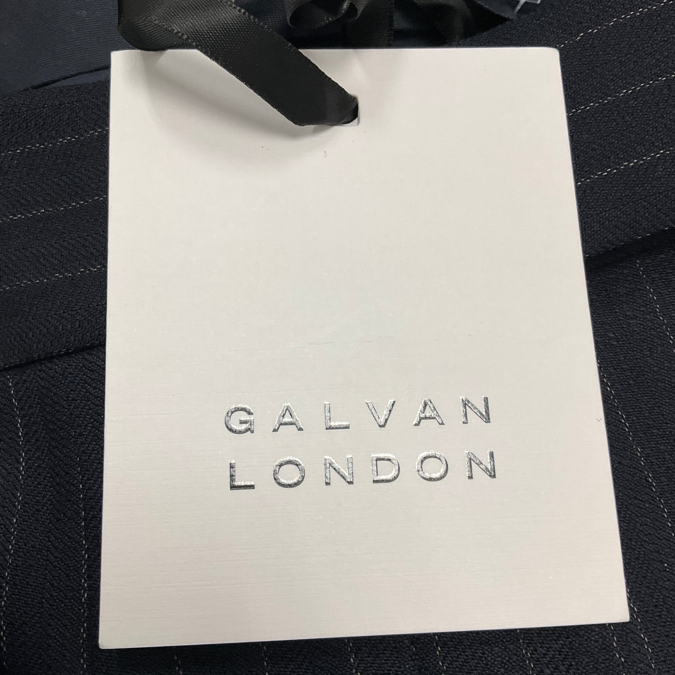 Galvan London Midnight / Cream Pinstripe Tailoring Boyfriend Trousers