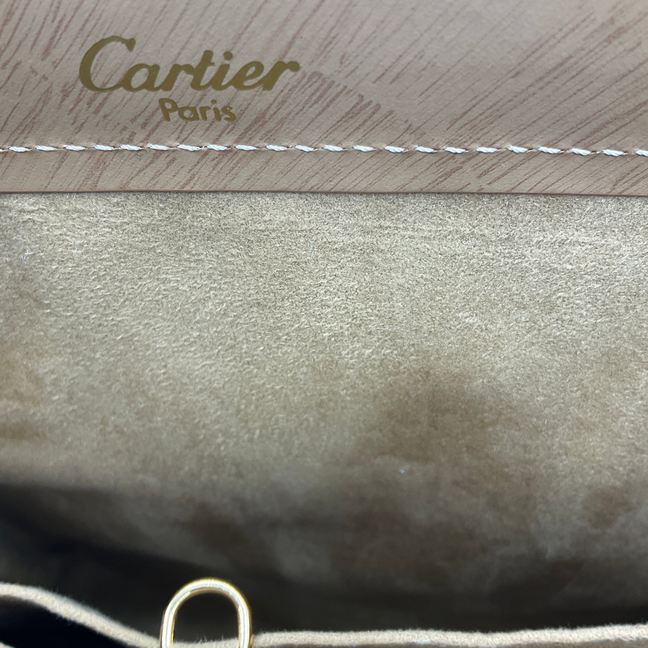 Cartier Tan Cowhide Leather Trinity Top Handle Handbag