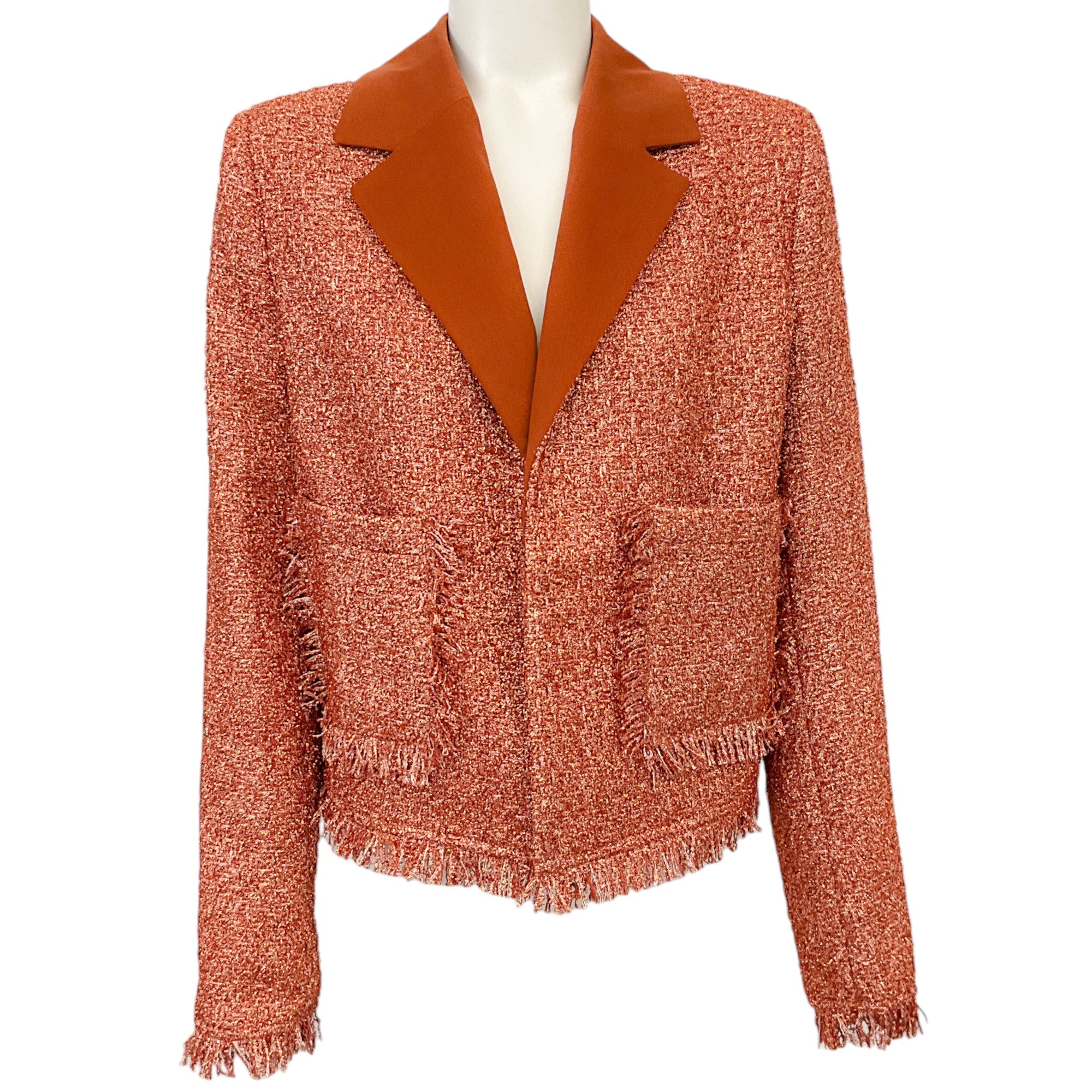 Malej Cinnamon Lurex Open Front Jacket
