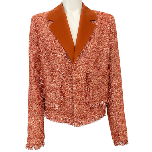 Malej Cinnamon Lurex Open Front Jacket
