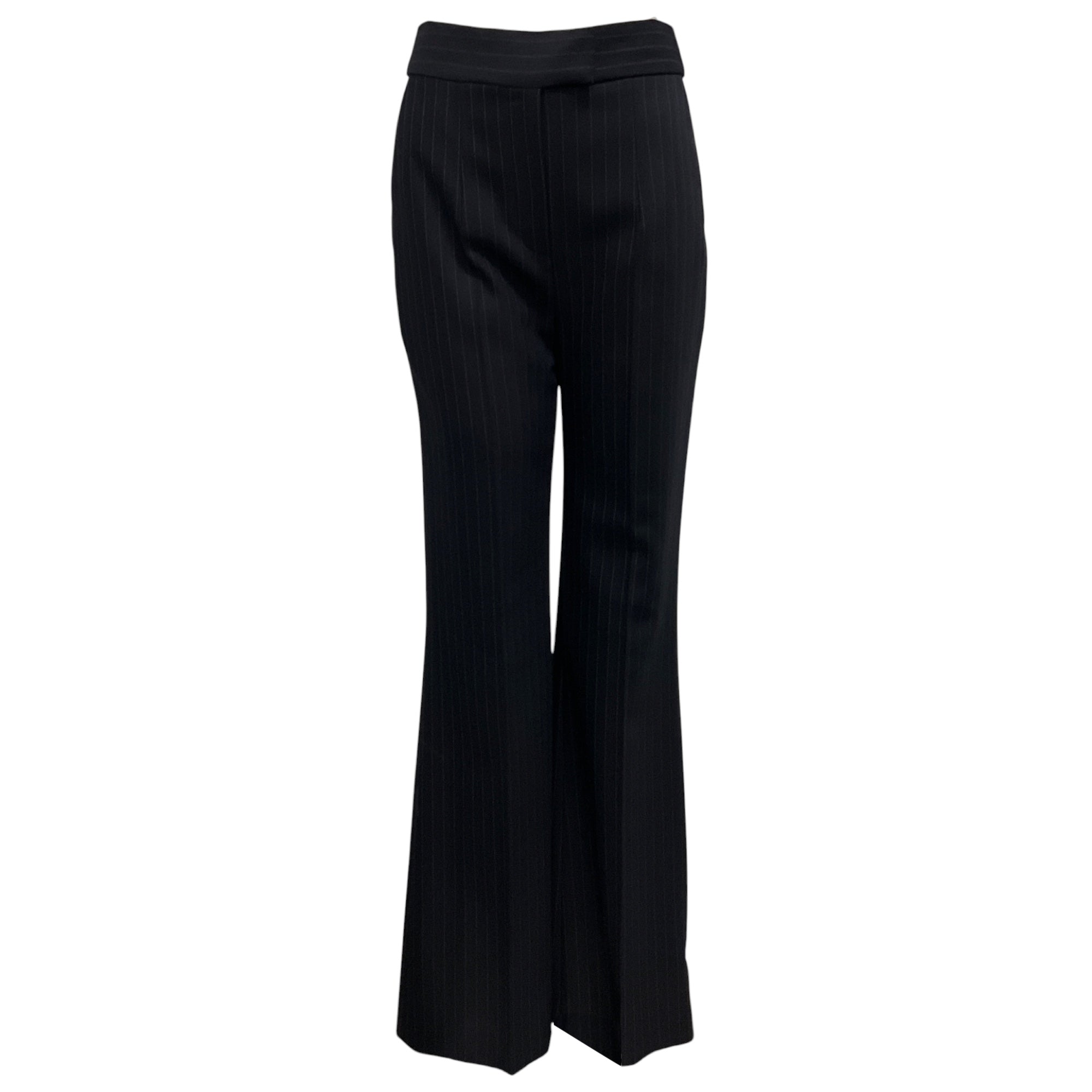 Galvan London Midnight / Cream Pinstripe Tailoring Boyfriend Trousers