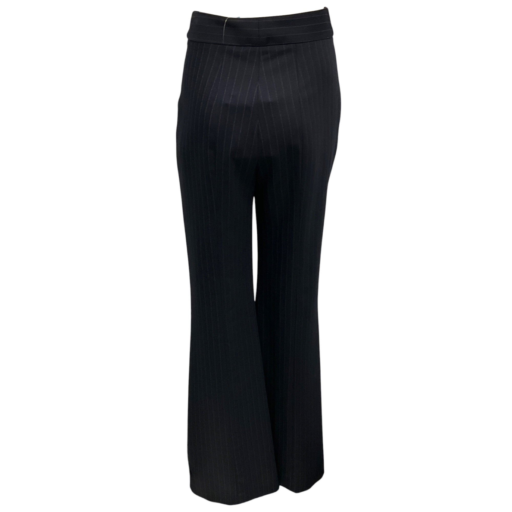 Galvan London Midnight / Cream Pinstripe Tailoring Boyfriend Trousers