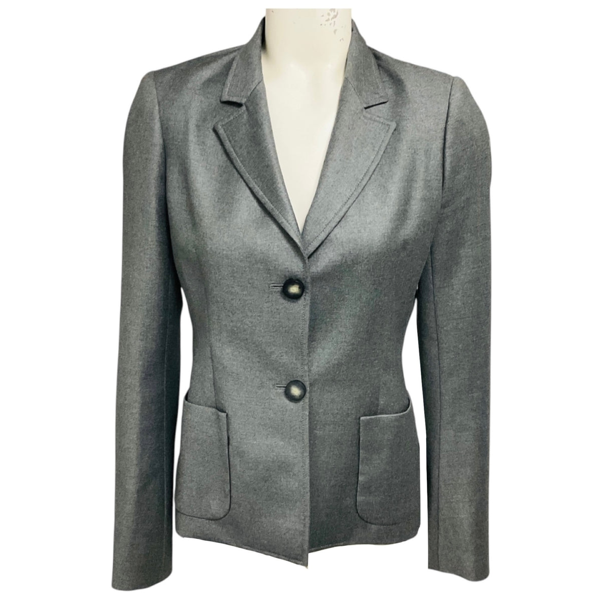 Balenciaga Grey Two Button Wool Blazer Jacket