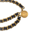 Load image into Gallery viewer, Chanel Vintage 1994 Black / Gold CC Logo 31 Rue Cambon Paris Pendant Leather and Chain Belt
