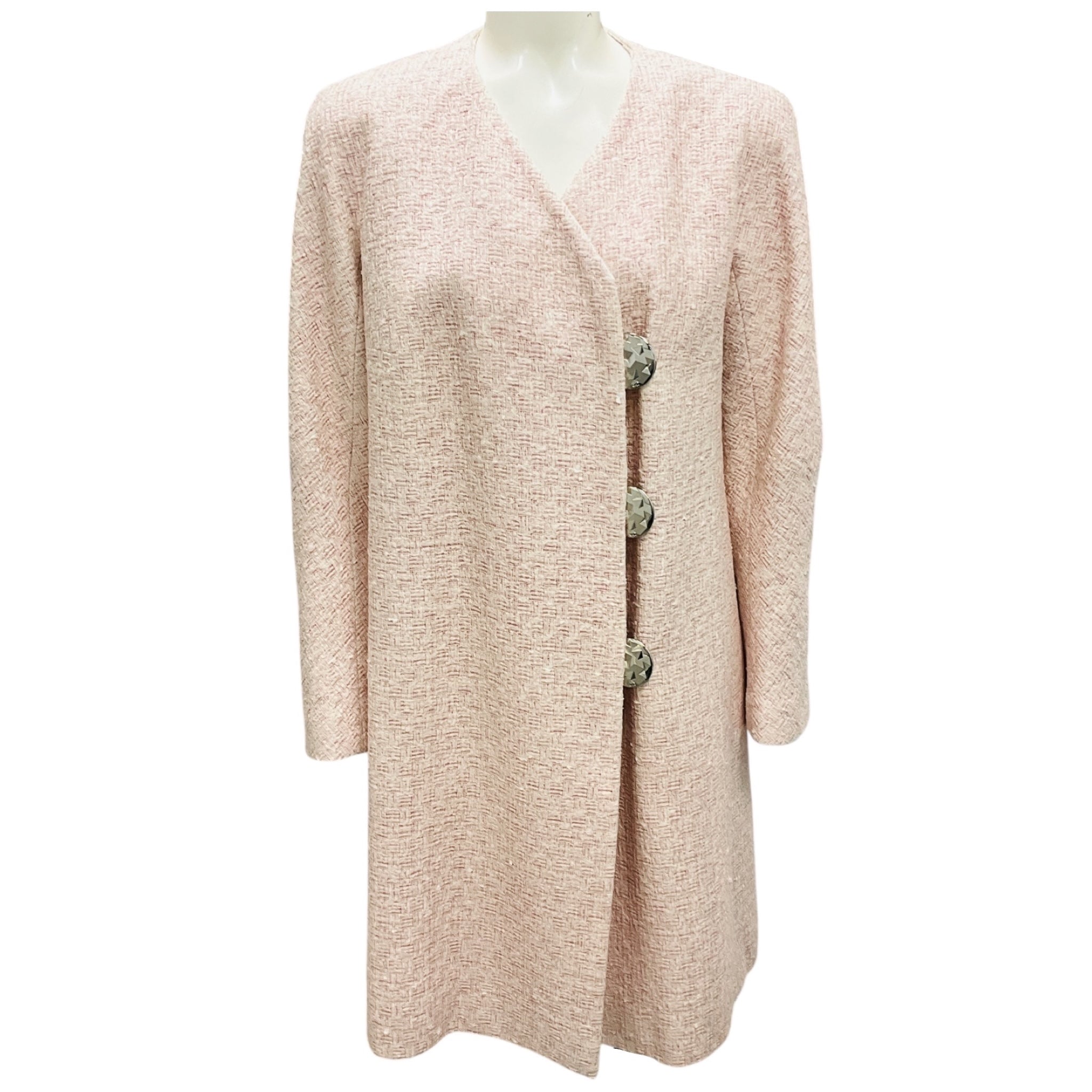 Chanel Iridescent Pink / Ecru 2016 Fantasy Tweed Coat