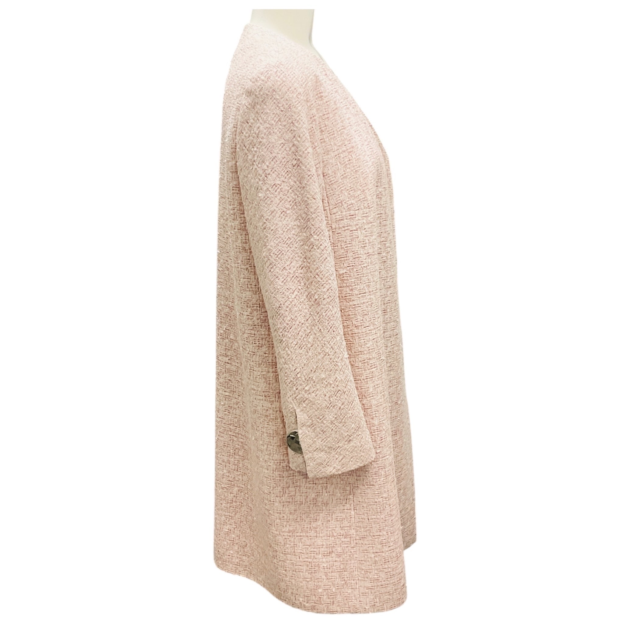 Chanel Iridescent Pink / Ecru 2016 Fantasy Tweed Coat