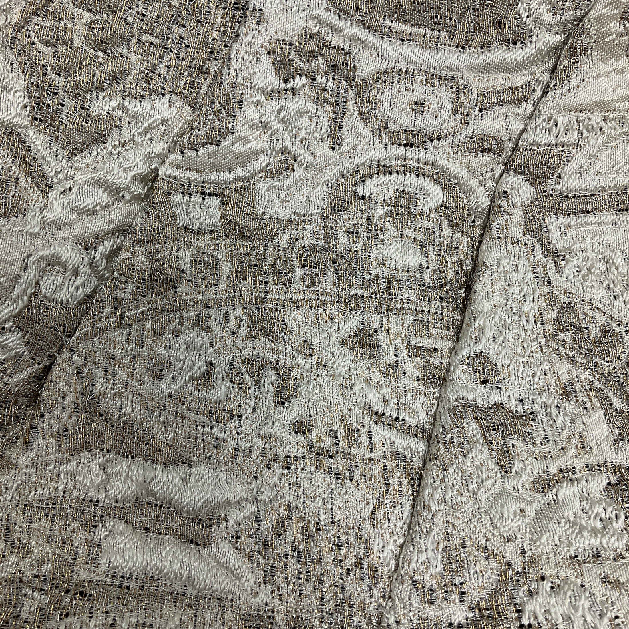 Miu Miu Ivory Metallic Jacquard Mini Dress