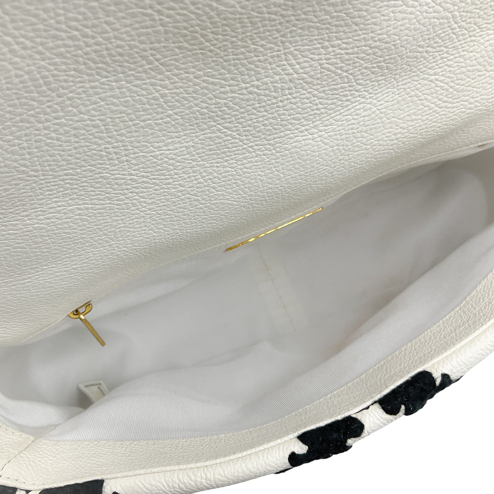 Chanel 2021 White Leather / Black Crochet Medium 19 Flap Bag