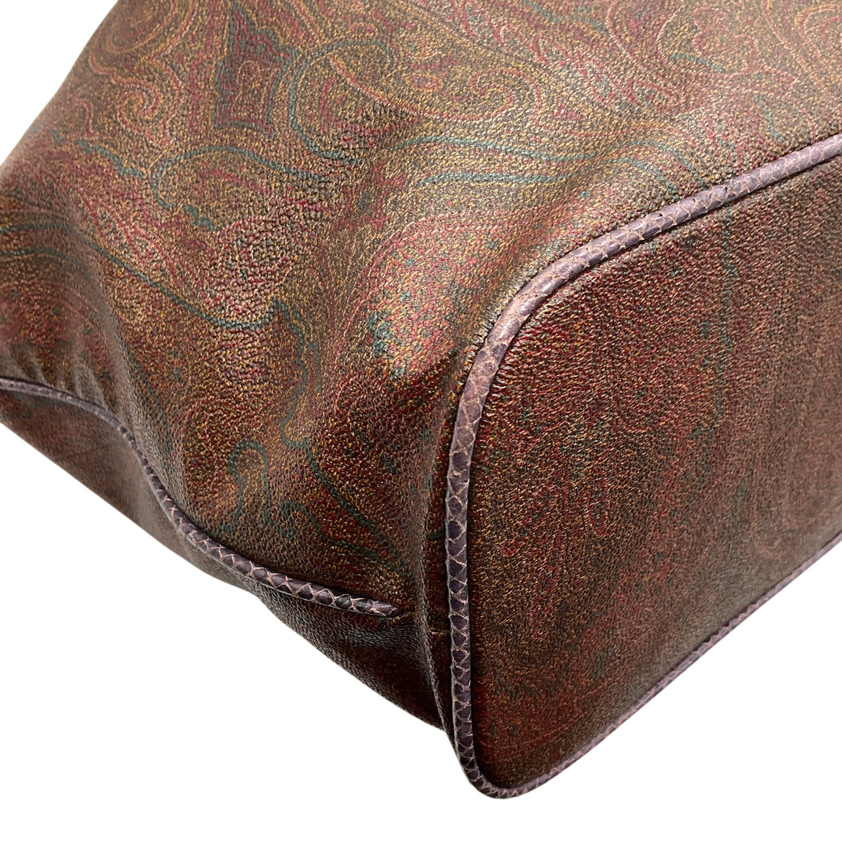 Etro Burgundy Paisley Large Bucket Bag