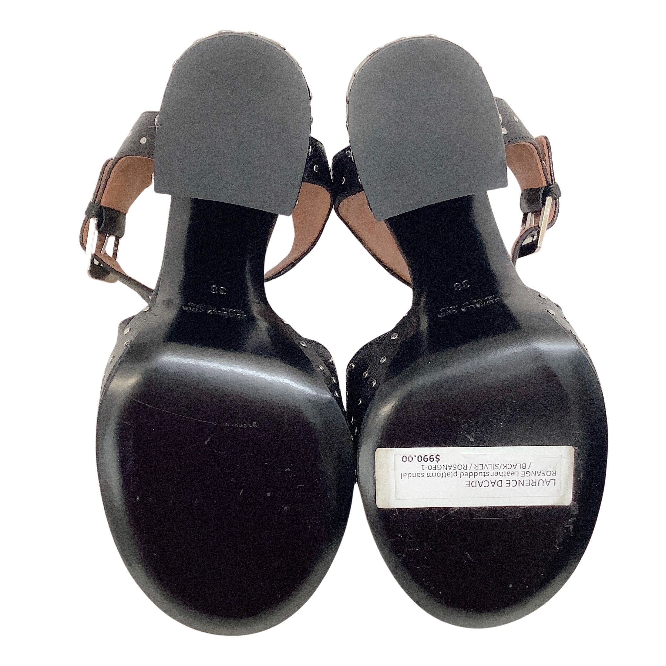 Laurence Dacade Black Leather Rosange Studded Platform Sandals