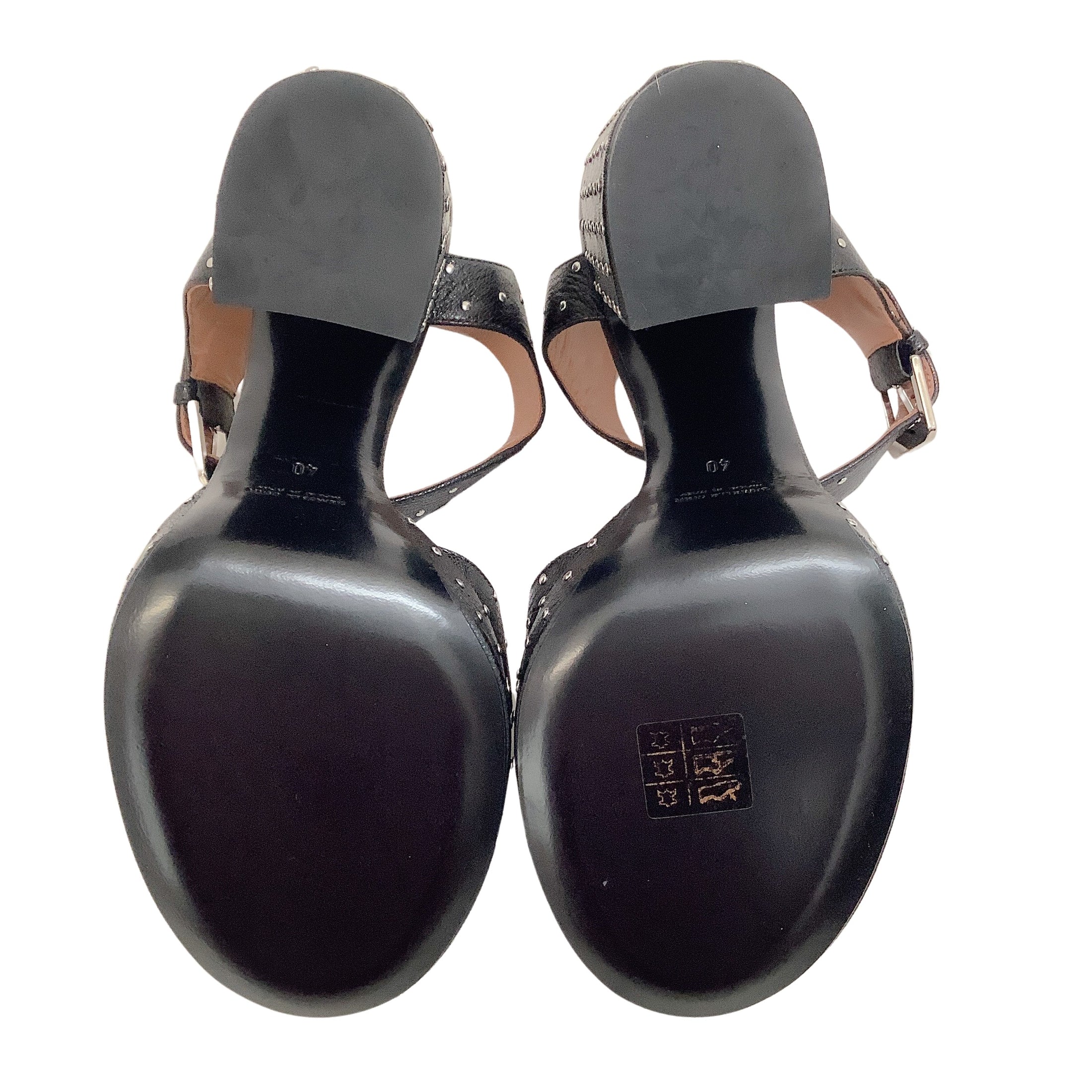 Laurence Dacade Black Leather Rosange Studded Platform Sandals