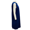 Load image into Gallery viewer, St. John Blue Jewel Embellished Neck Sleeveless Knit Shift Dress
