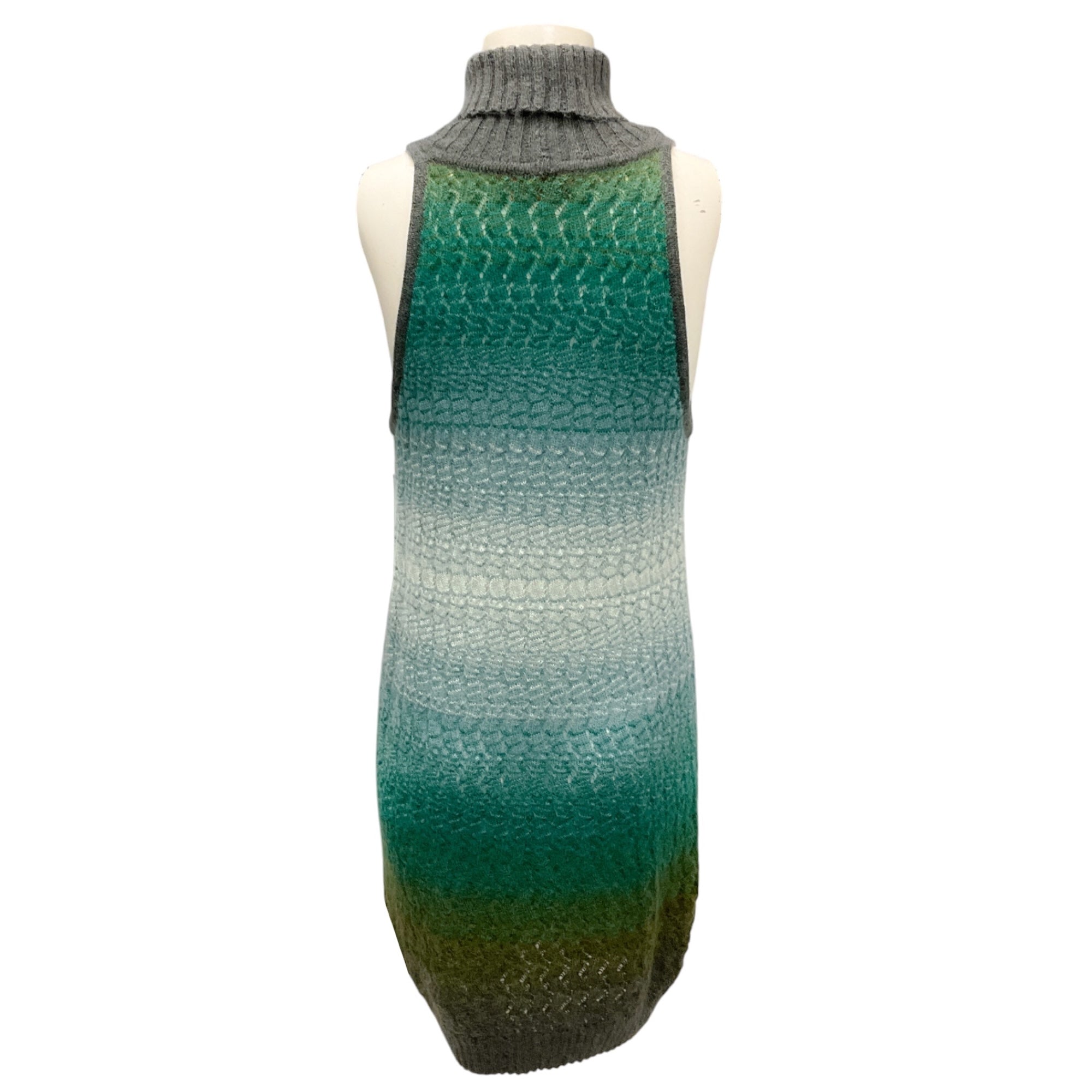 Missoni Green Multi Sleeveless Mohair Knit Dress