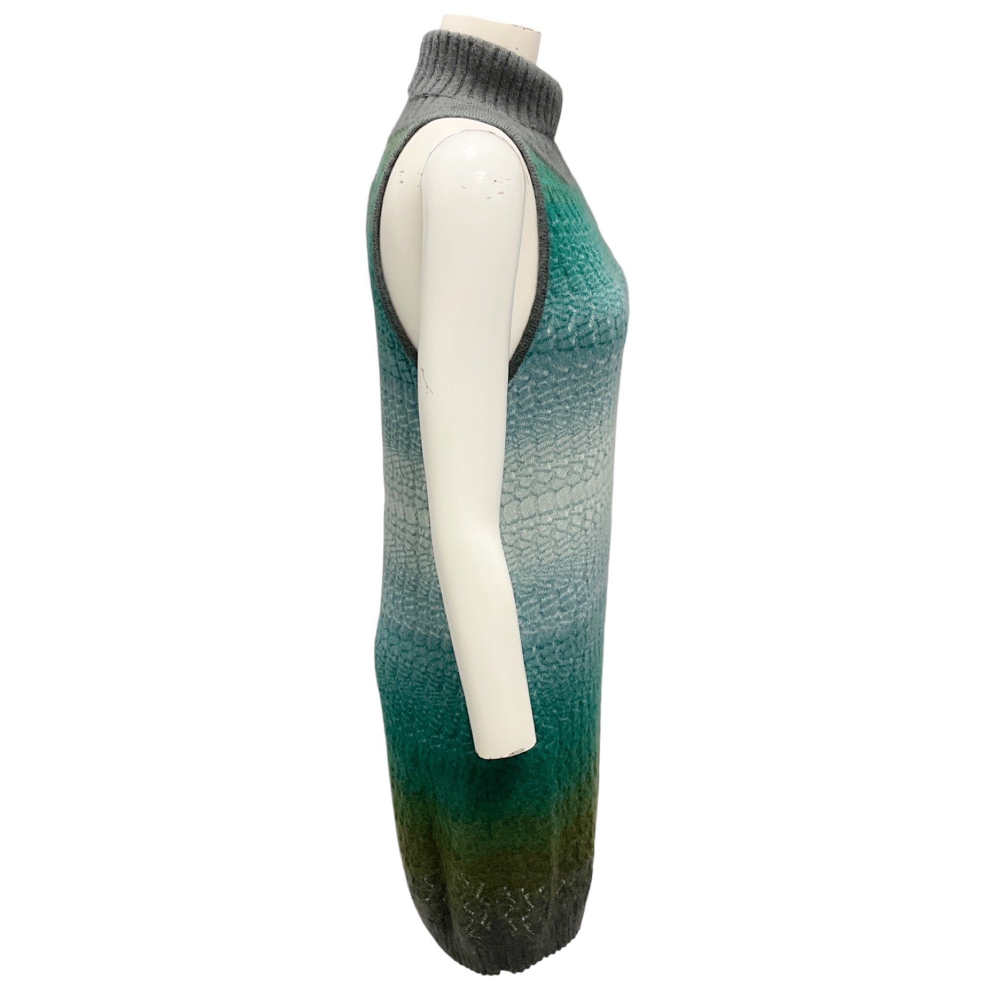 Missoni Green Multi Sleeveless Mohair Knit Dress