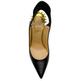 Load image into Gallery viewer, Christian Louboutin Black Leather Survivita Gold Spike Pumps
