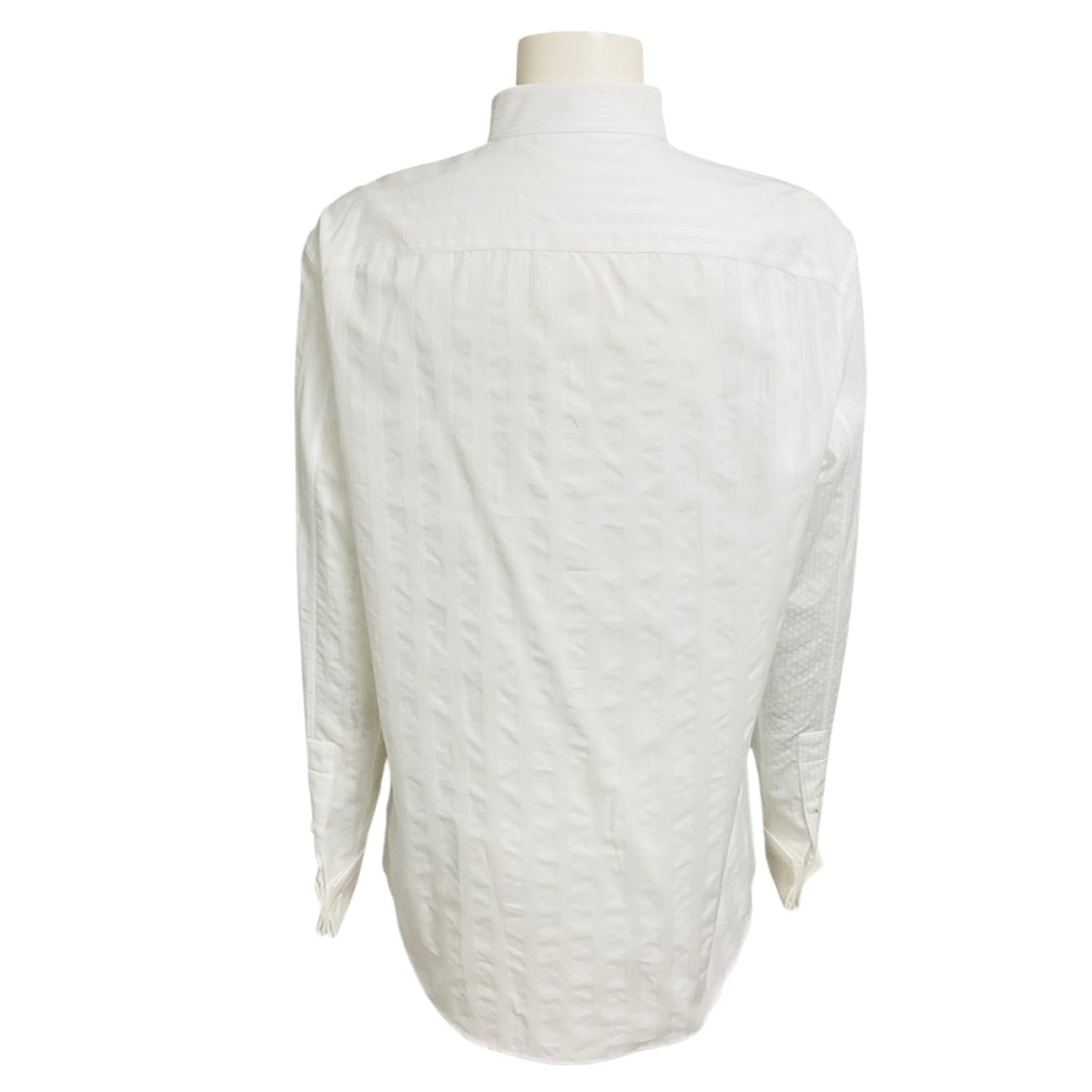 Loewe Optic White Pleated Cotton Shirt with Logo Embroidery