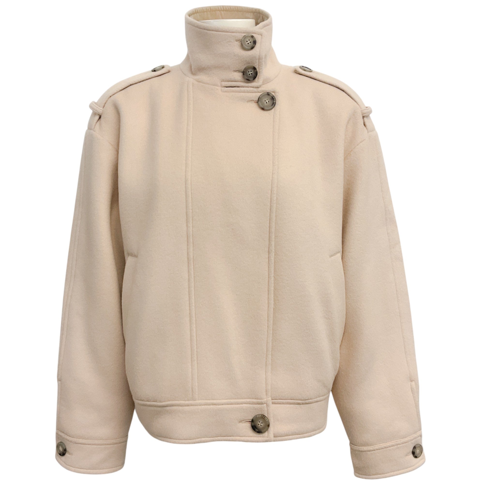 Peserico Beige Funnel Neck Jacket
