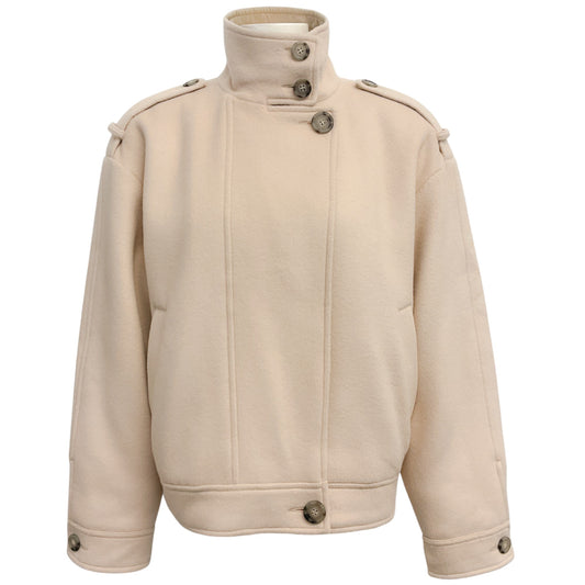 Peserico Beige Funnel Neck Jacket
