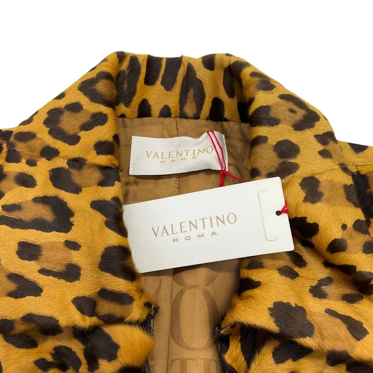Valentino Roma Brown Leopard Pony Jacket