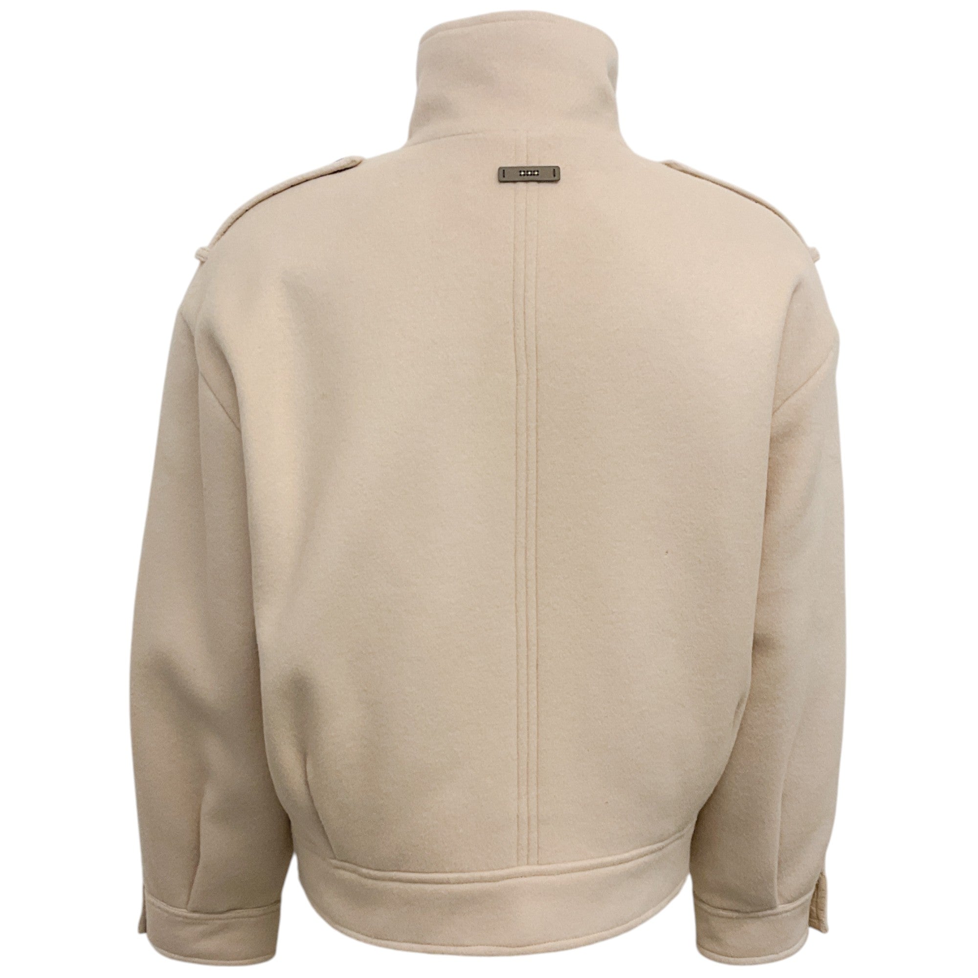 Peserico Beige Funnel Neck Jacket