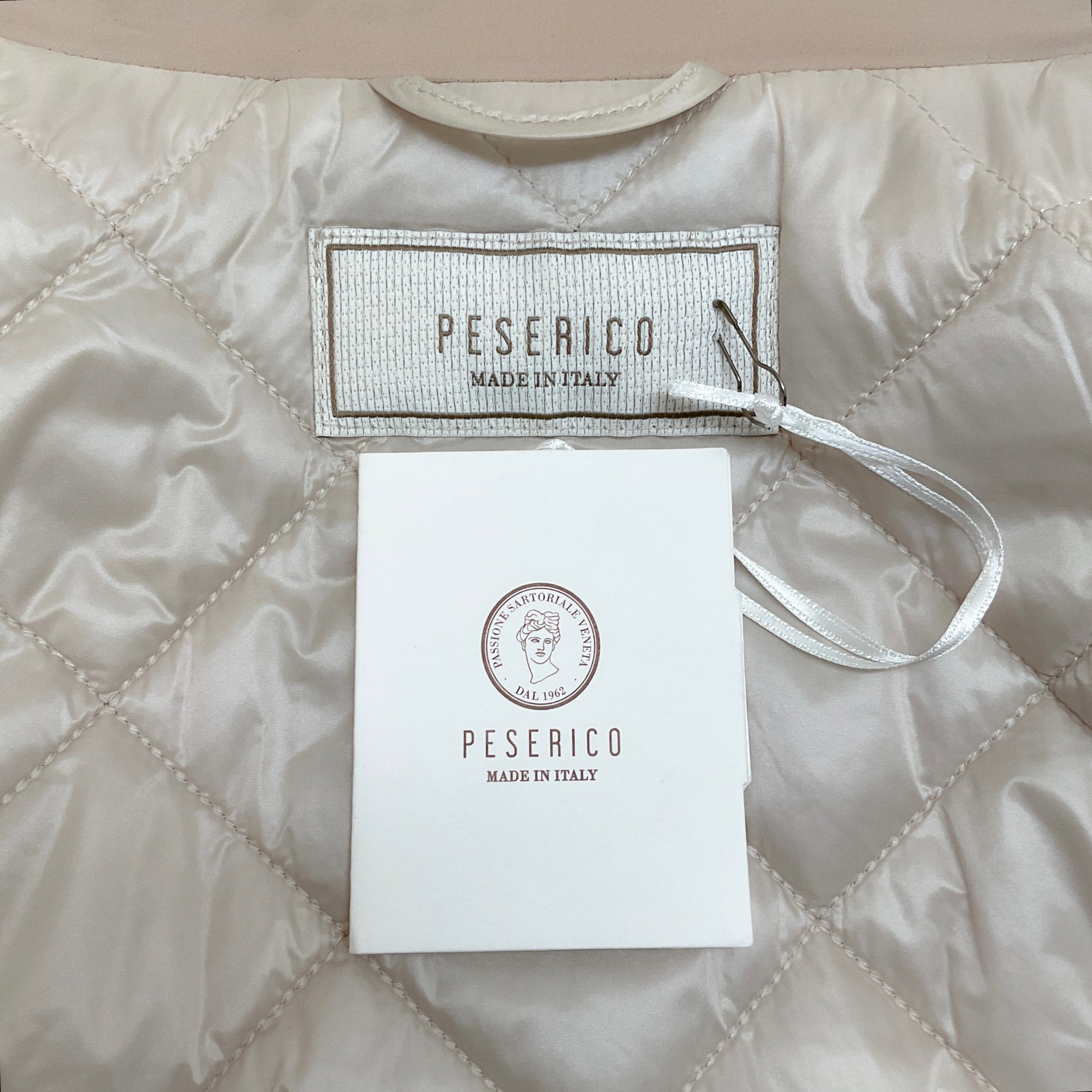 Peserico Beige Funnel Neck Jacket