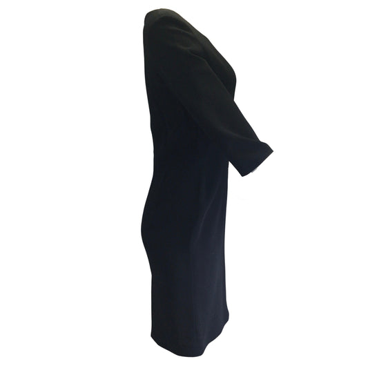 Givenchy Black Three-Quarter Sleeved Viscose Crepe Dress