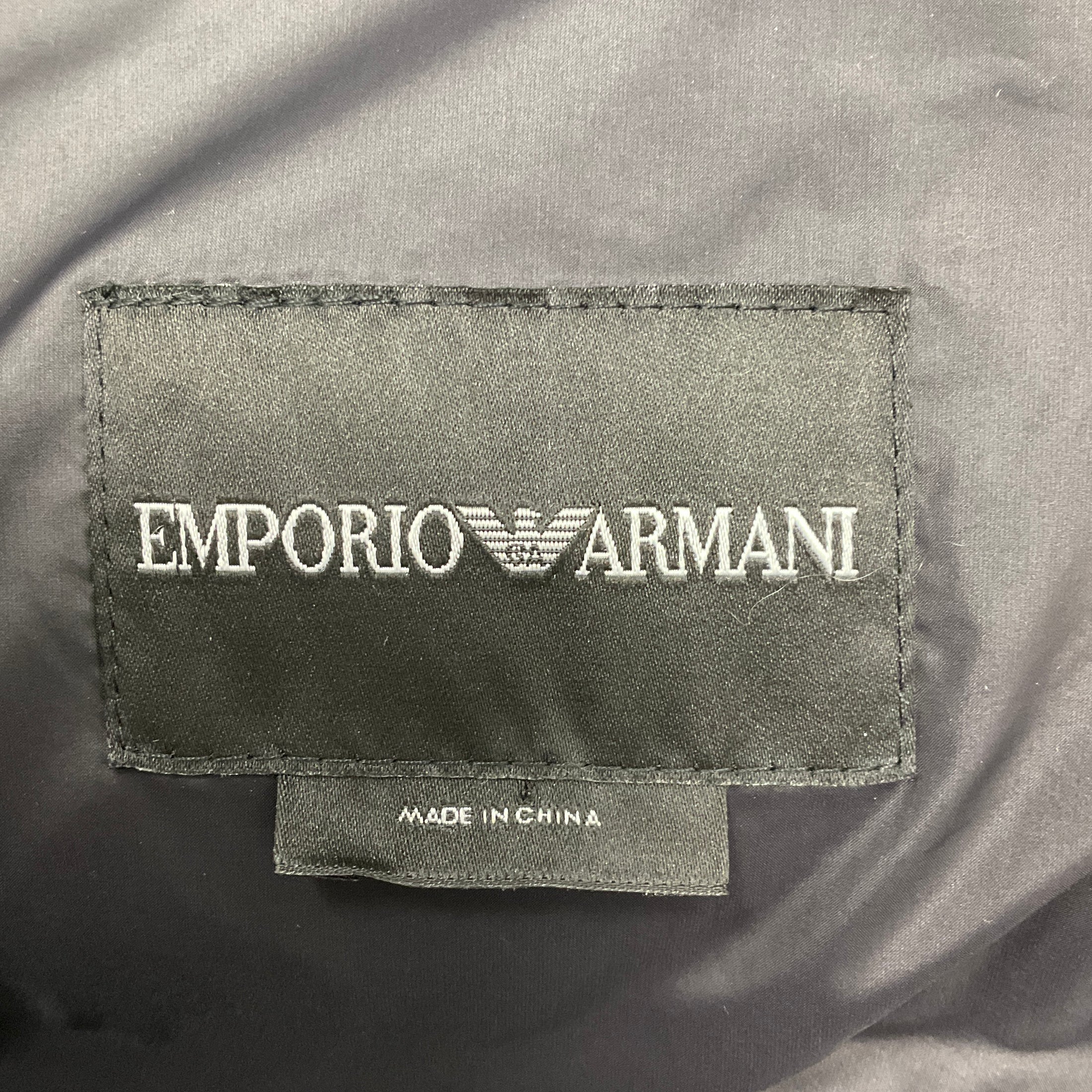 Emporio Armani Black Multi Rabbit Fur and Lamb Leather Jacket