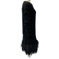 Load image into Gallery viewer, Michael Kors Collection Black Cashmere Knit Dress with Feather Trim
