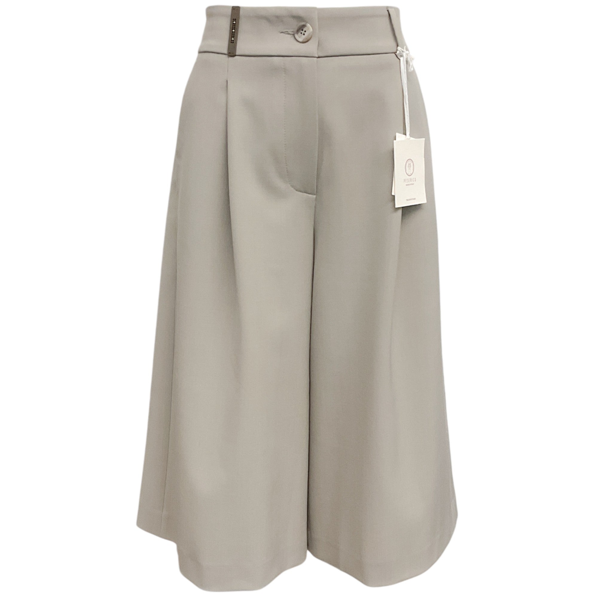 Peserico Taupe Wool Bermuda Culottes
