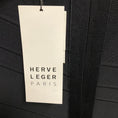 Load image into Gallery viewer, Herve Leger Black Short Sleeved Bandage Knit Ruffled Hem Midi The Isabel Dress
