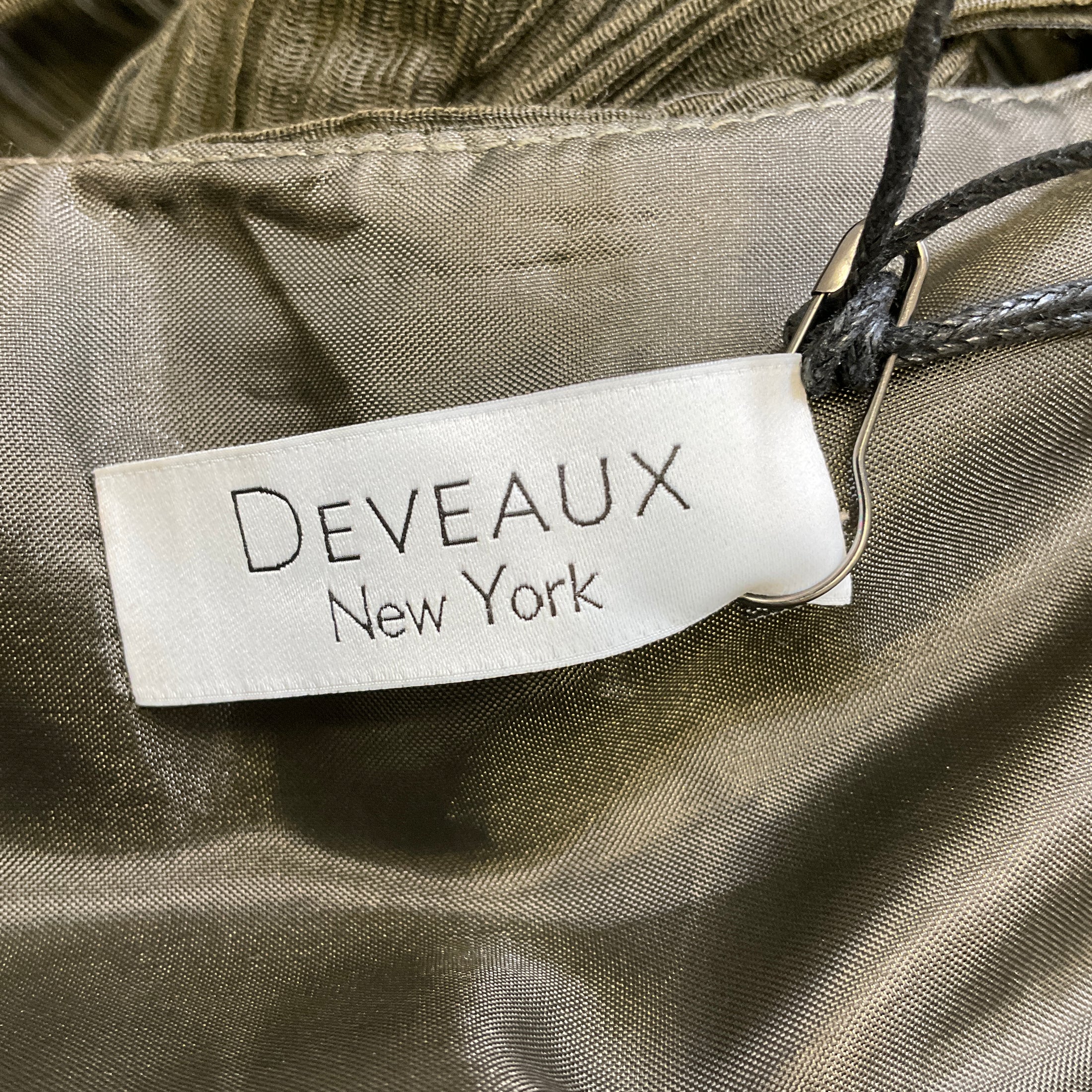 Deveaux Olive Green Sleeveless Plisse Maxi Dress