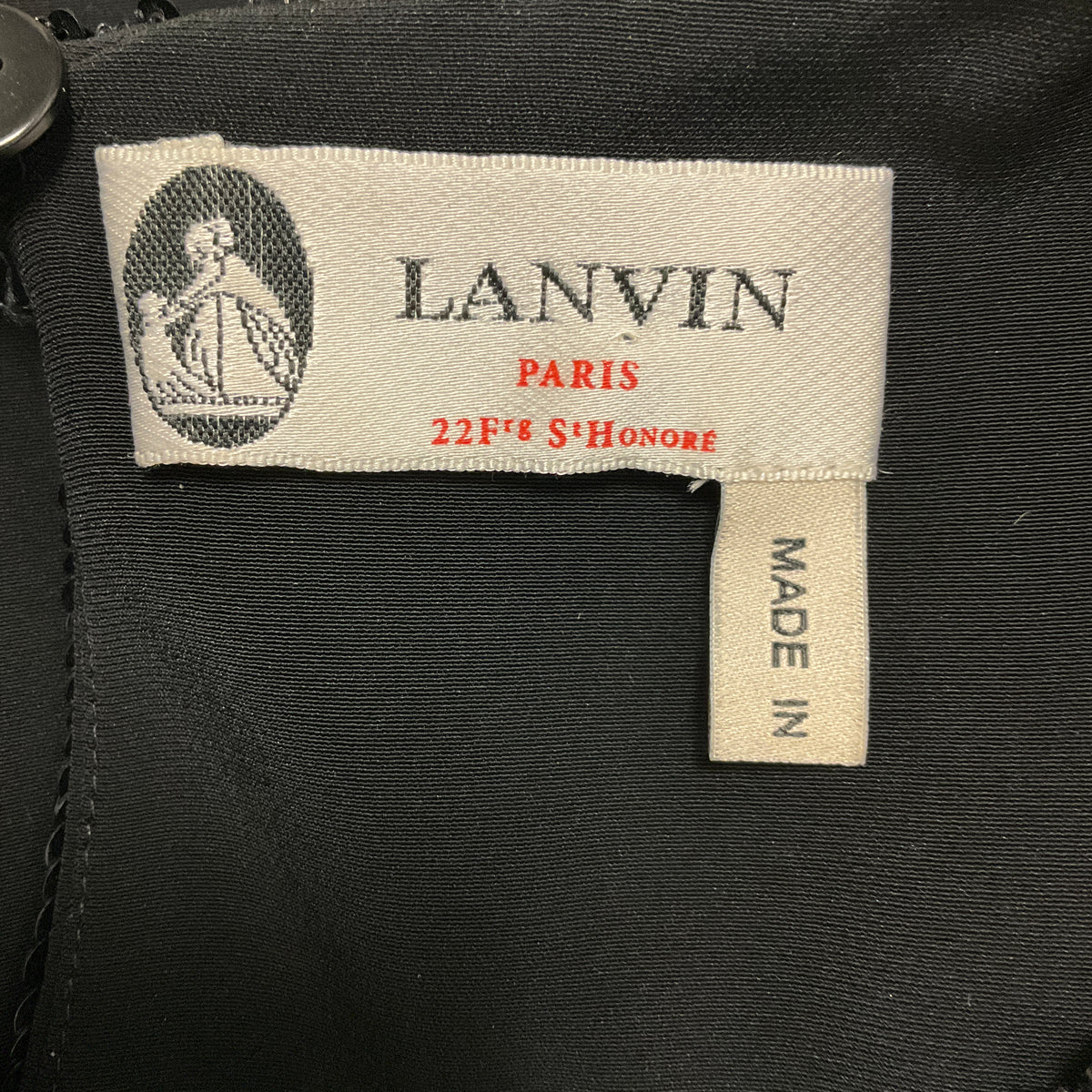 Lanvin Black Sequin and Bead Embellished Sleeveless Crepe Dress