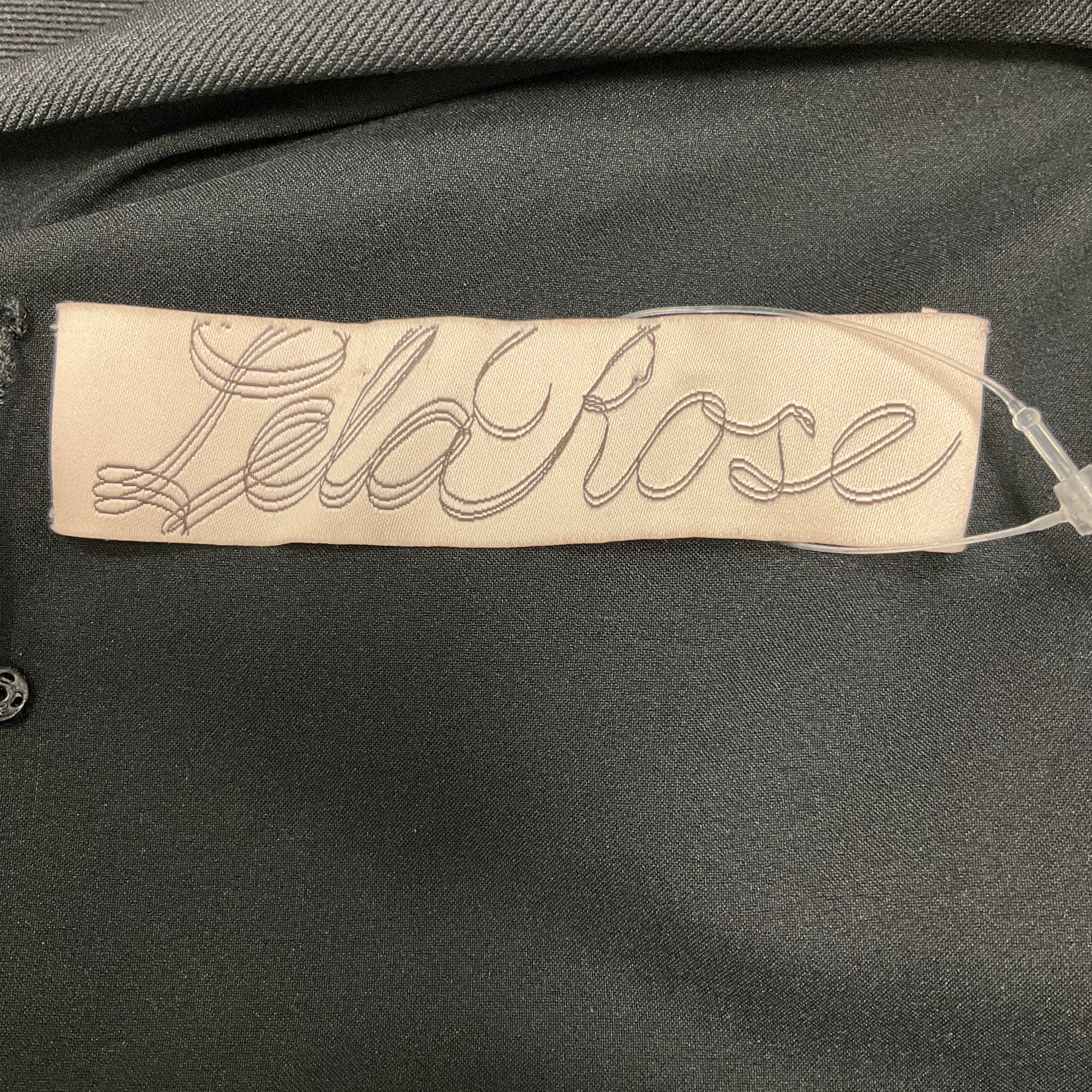 Lela Rose Black Embellished Short Sleeved Cocktail Dress