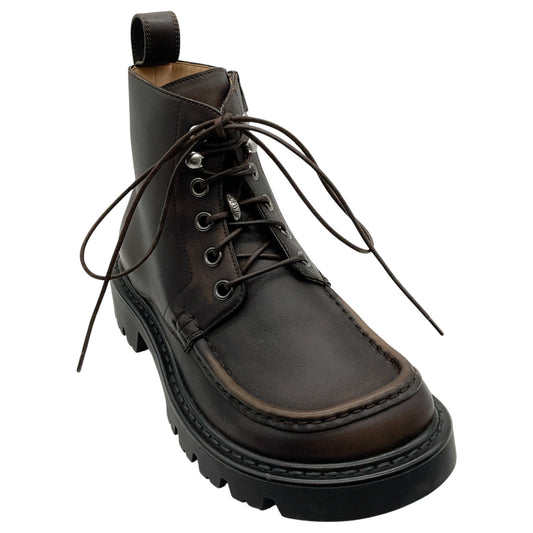 Loewe Brown Leather Sierra Combat Boots
