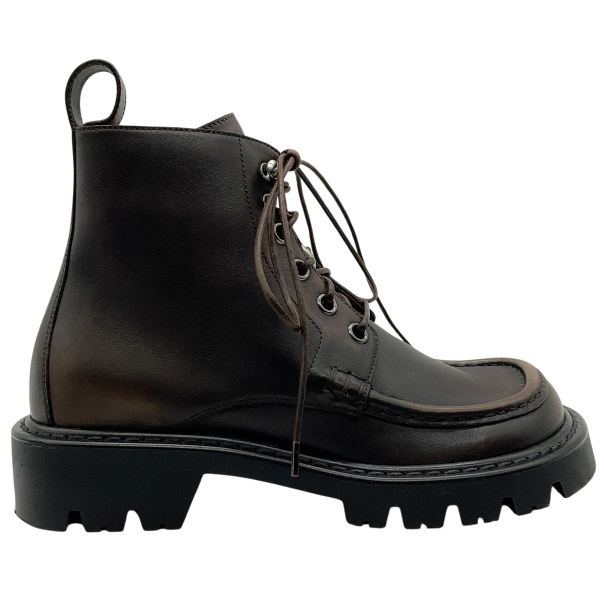 Loewe Brown Leather Sierra Combat Boots