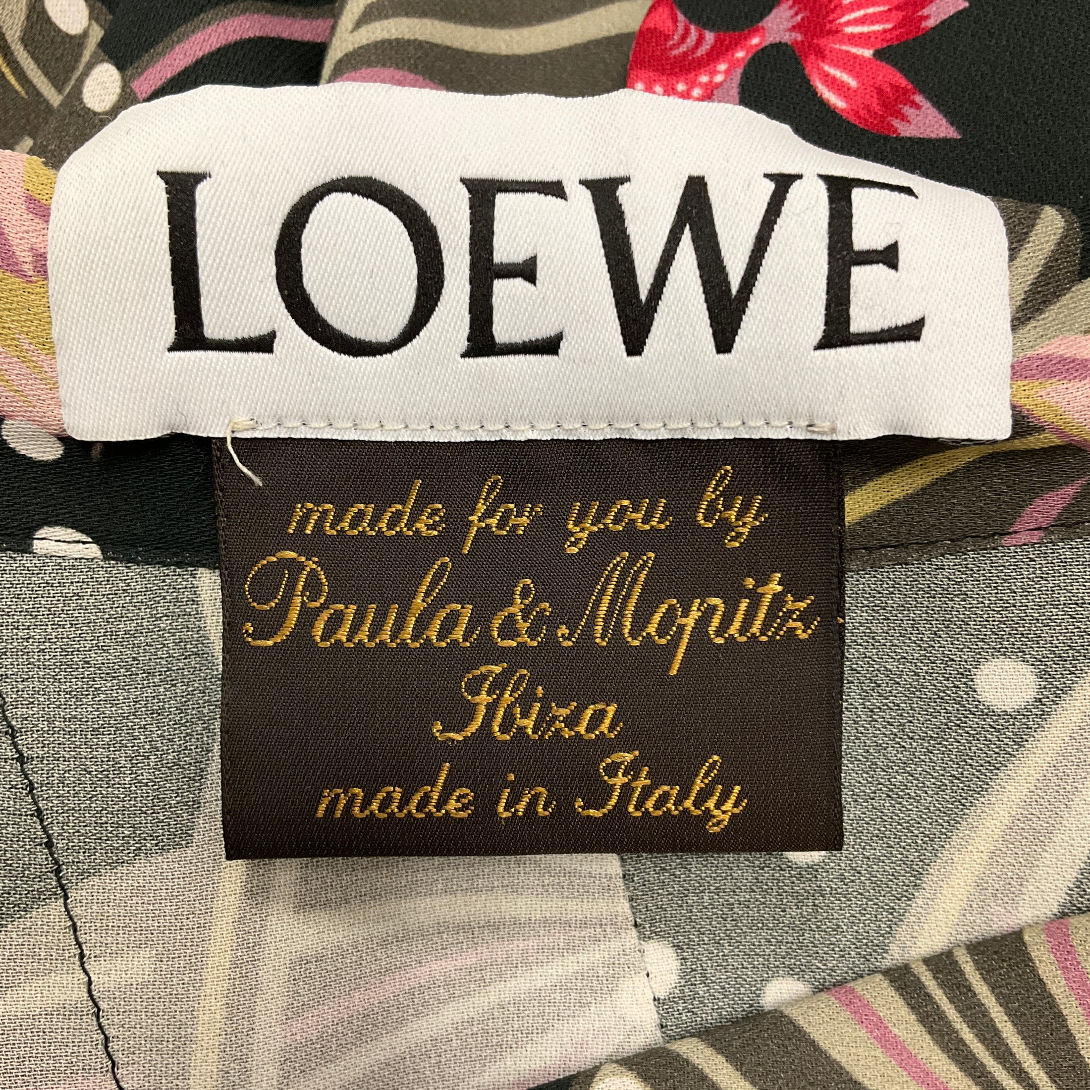 Loewe x Paula's Ibiza Black Multi Tropical Print Blouse