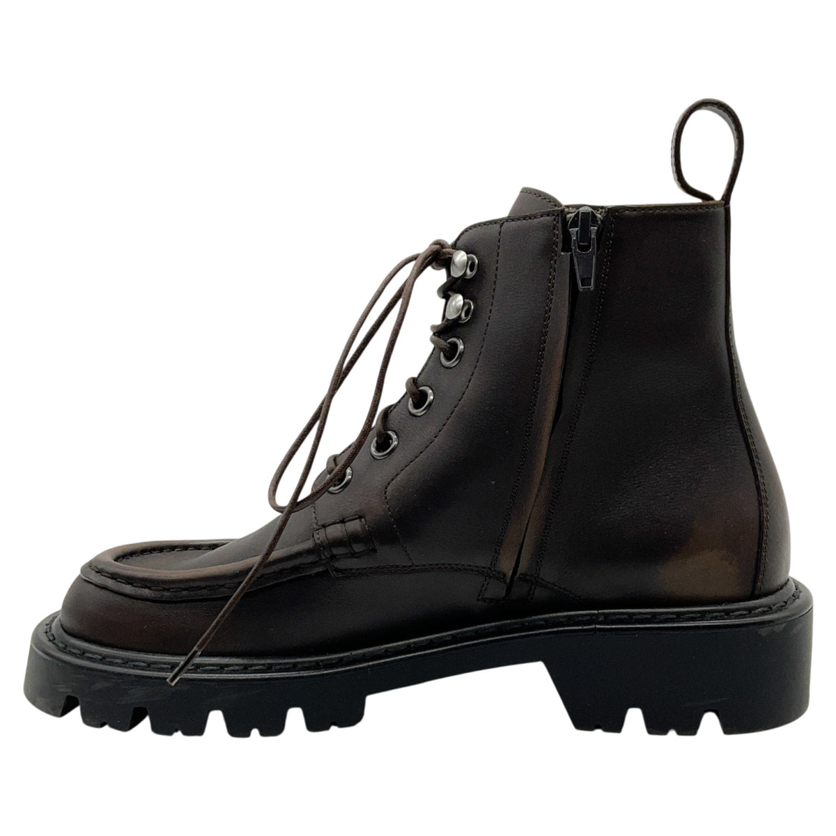 Loewe Brown Leather Sierra Combat Boots